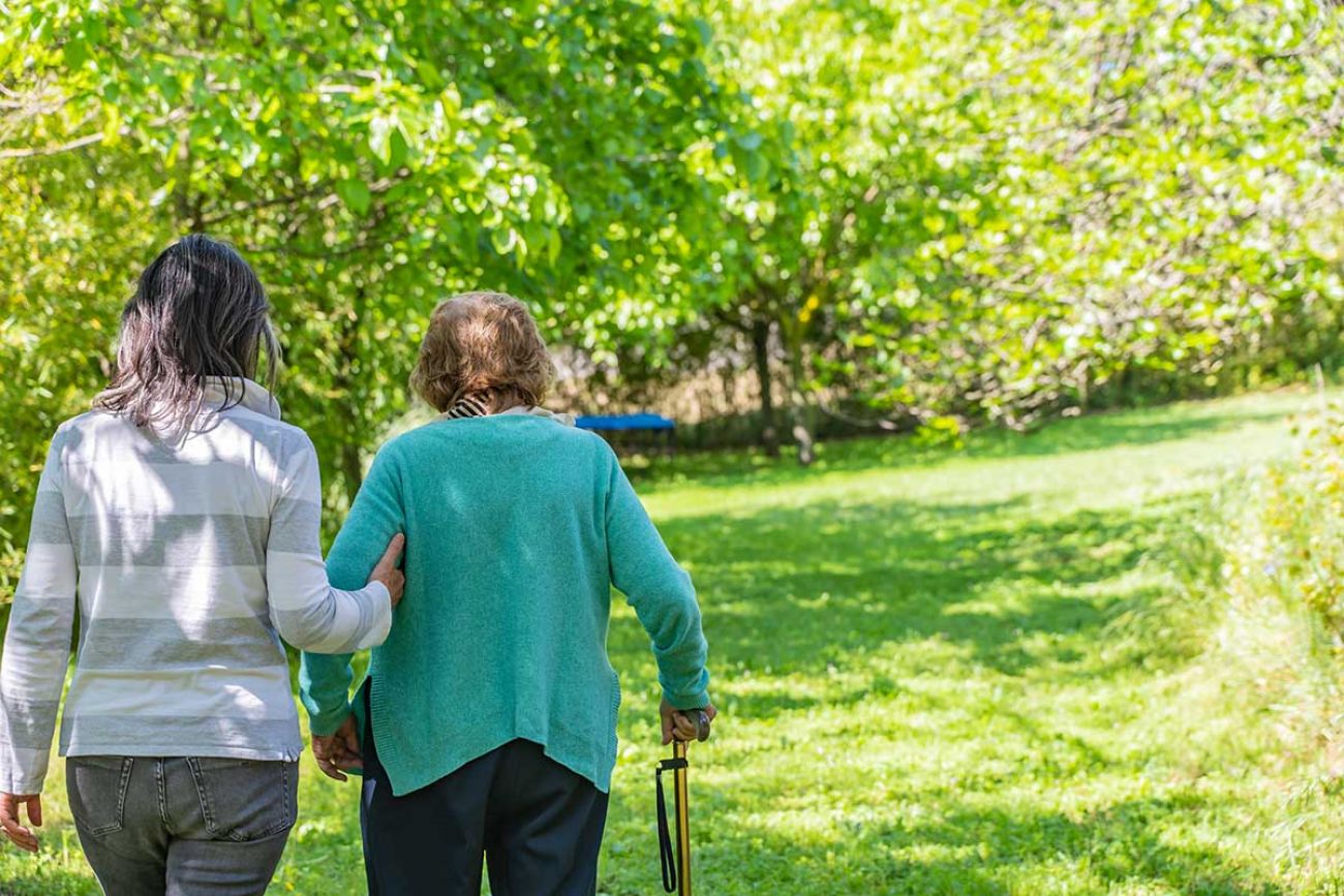 women walking outside