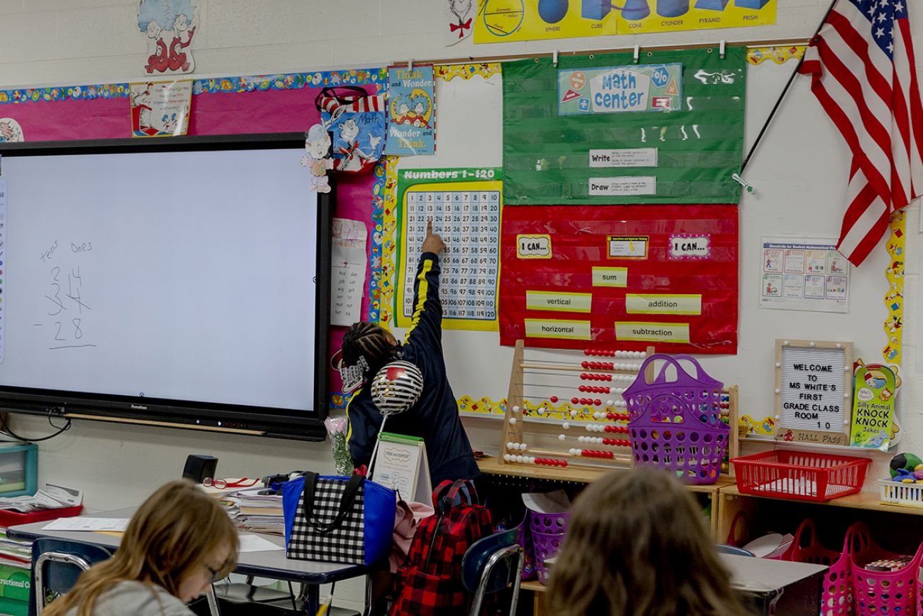 child in a classroom