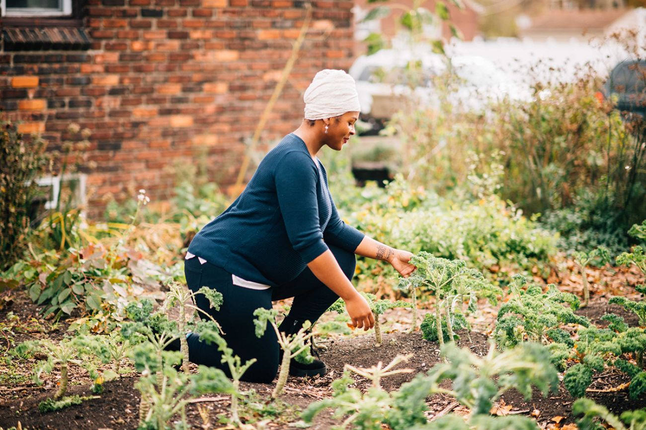 woman gardening