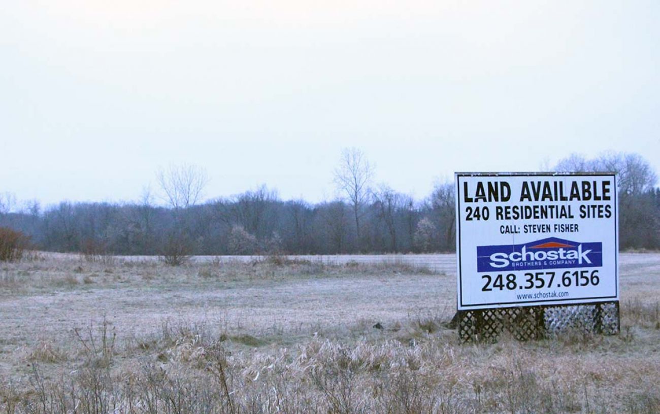 property with a sign on it