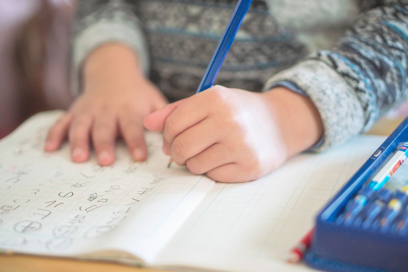 student doing classwork