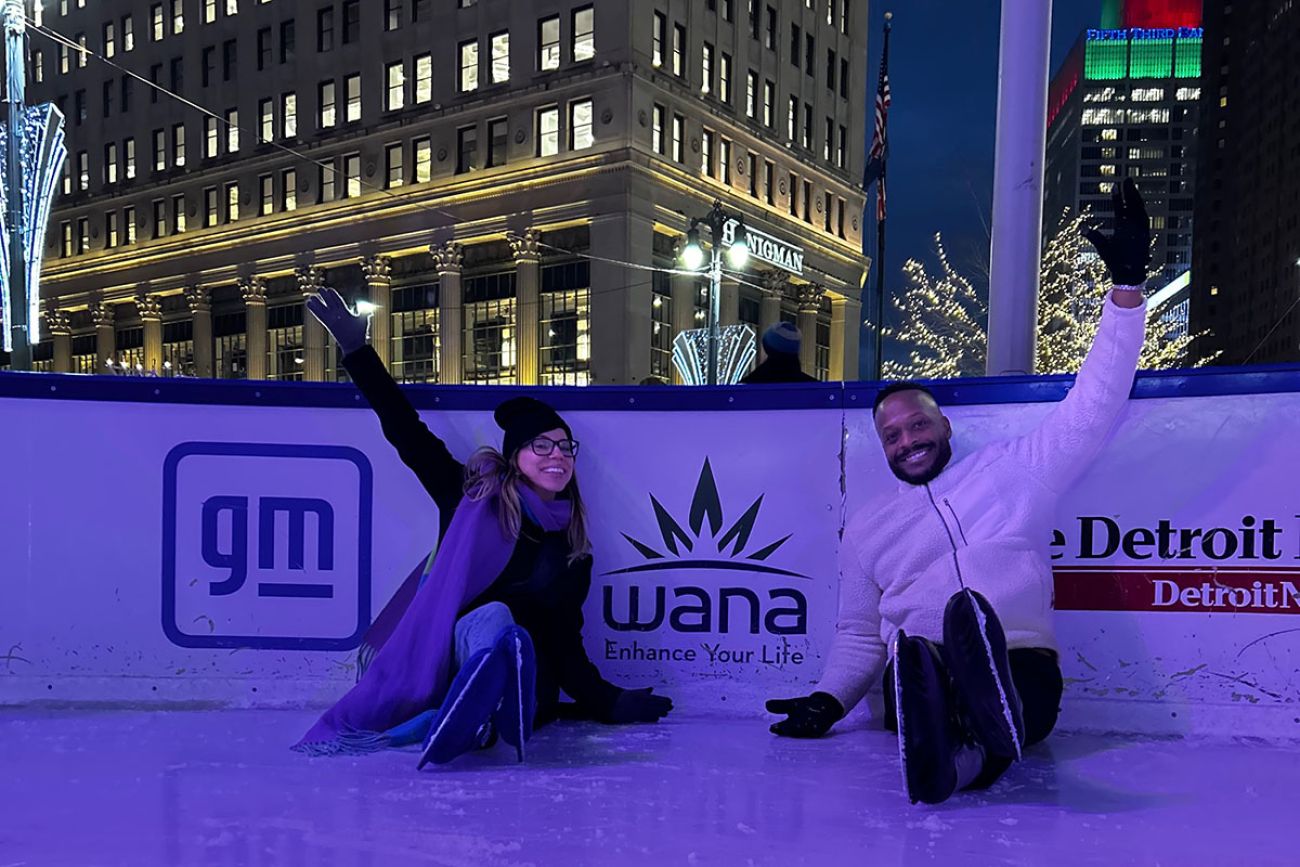 two people ice rink