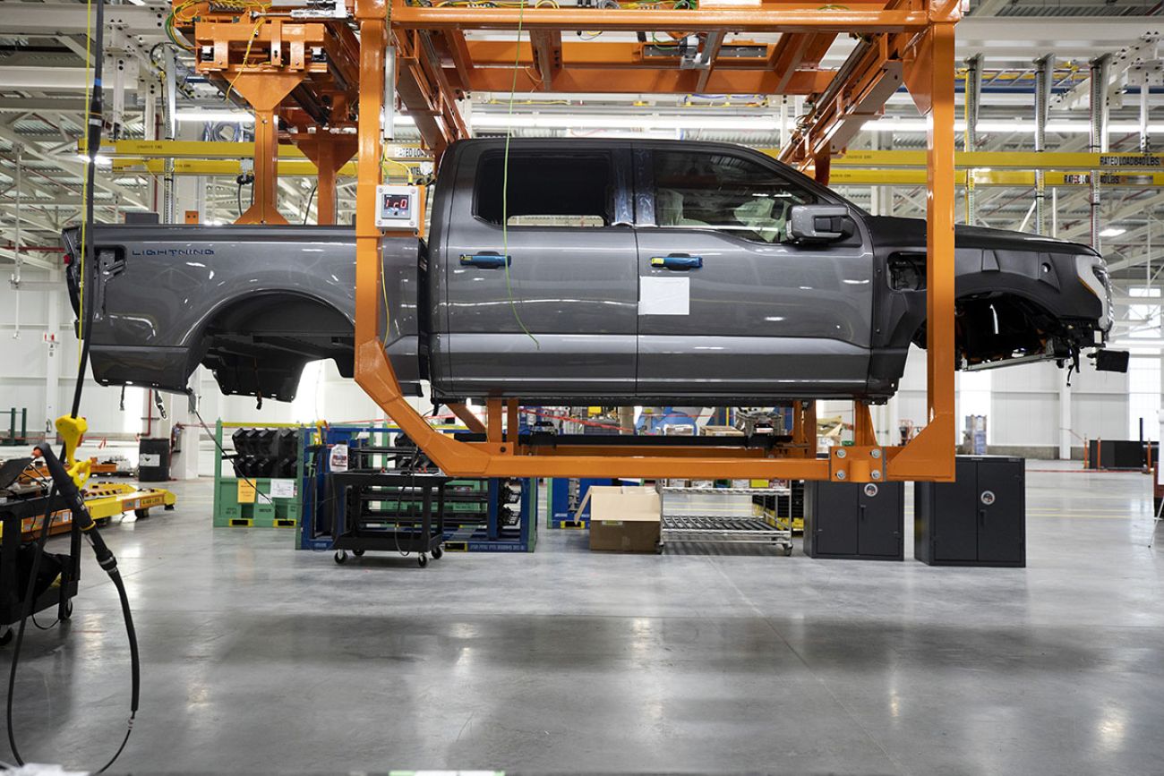 Ford Motor Co.’s F-150 Lightning being built