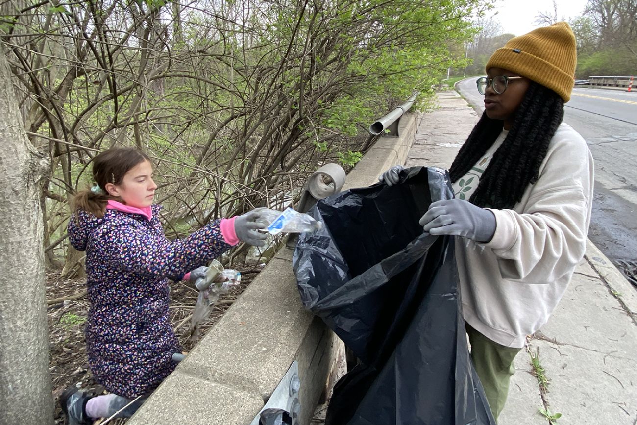 people cleaning up the river