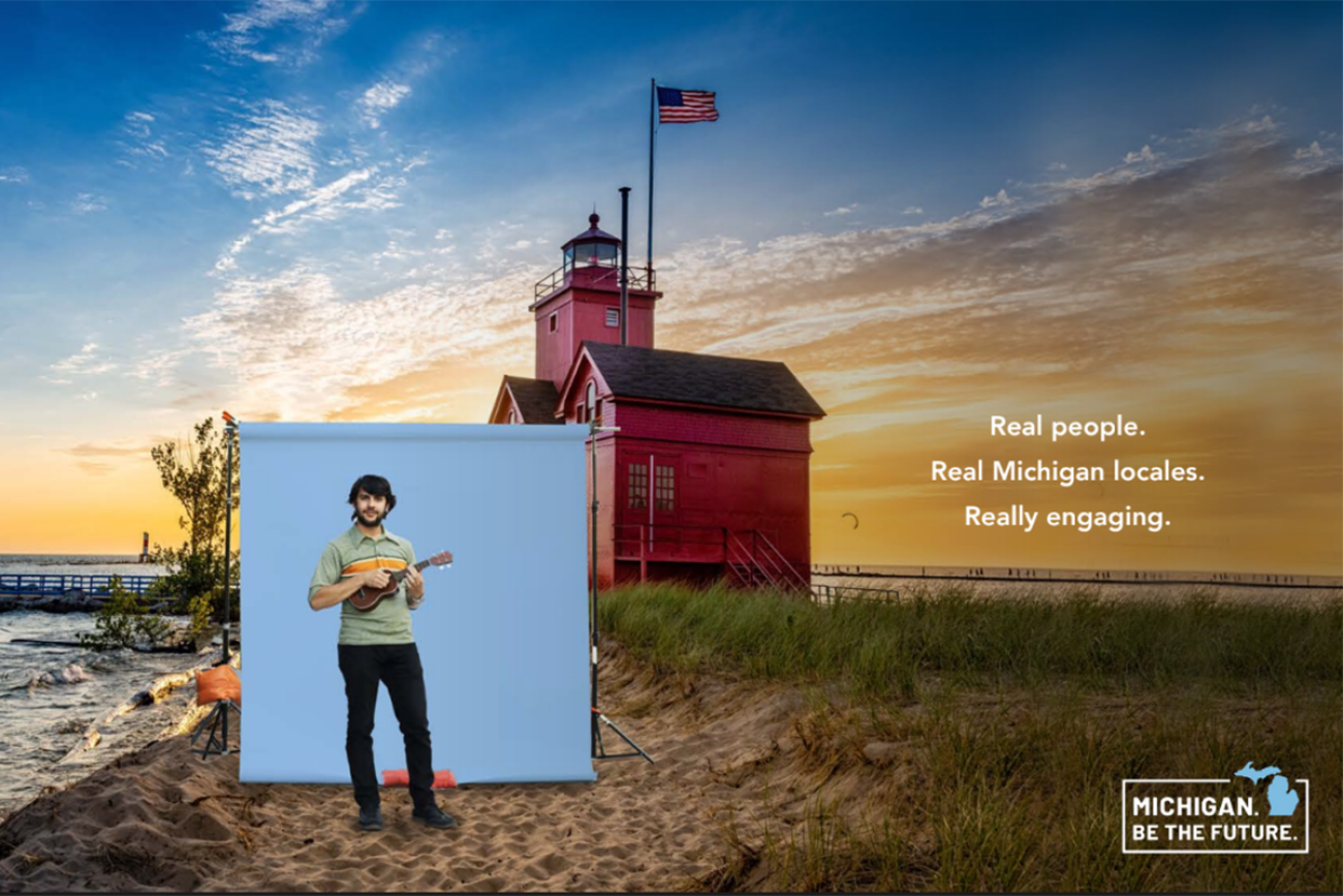 man playing ukulele on lake