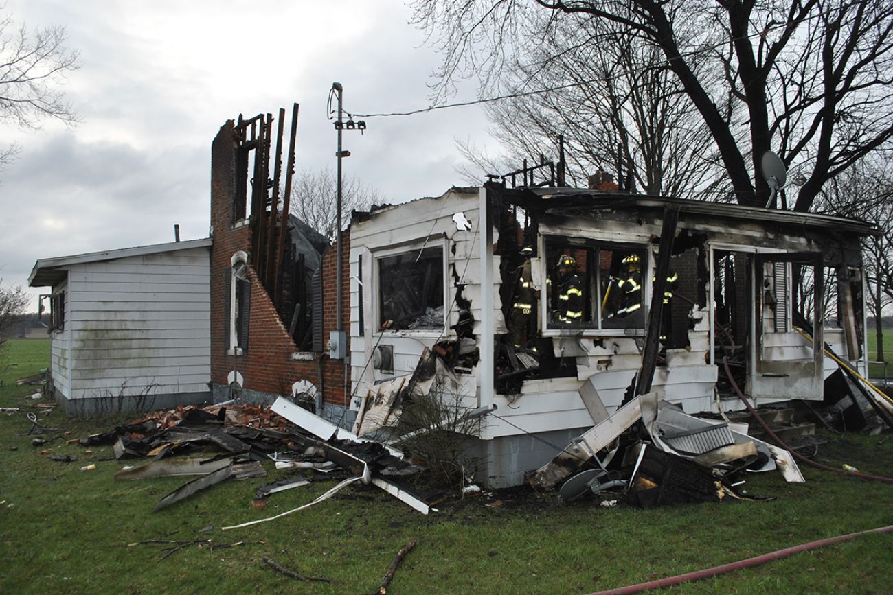 burnt down home