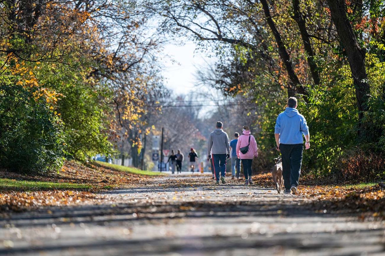 people walking on the Monon Trail