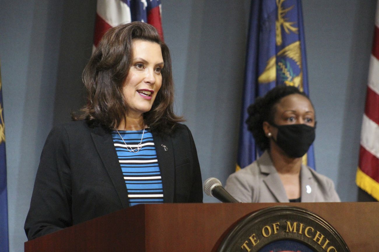 Gov. Gretchen Whitmer at press conference 