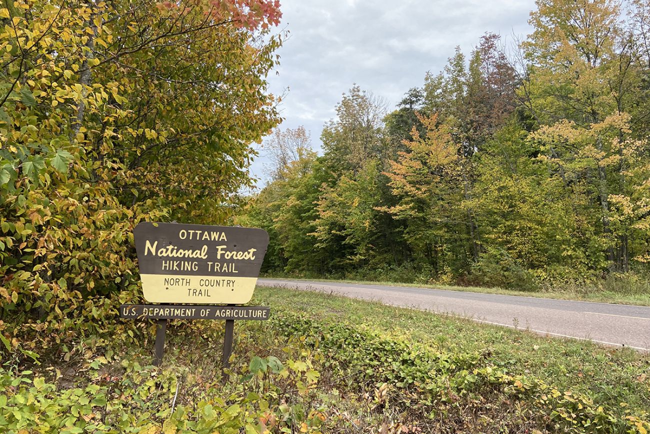 A sign welcoming people for the North Country Trail