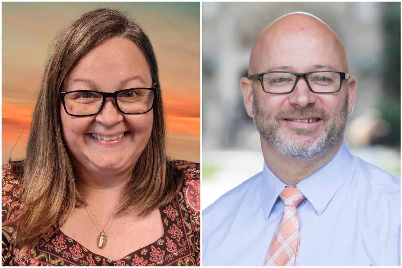 Side-by-side of Josie Ann Lee and Pete Martel headshots