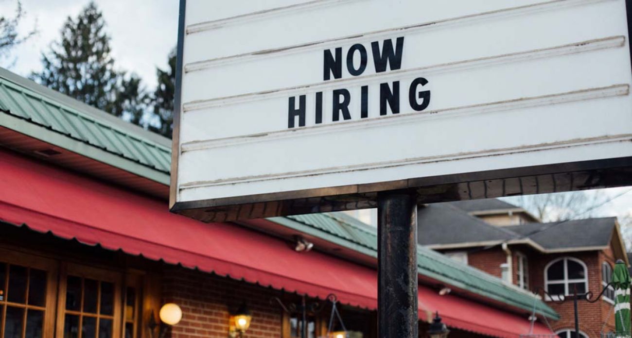 now hiring sign 