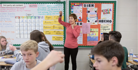 teacher in classroom