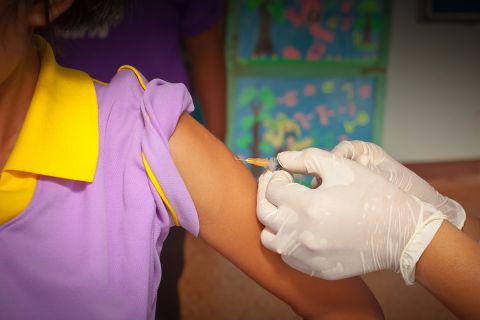 person getting vaccine