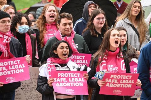 pro abortion protest in lansing 