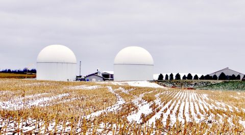 farm field, dusted with snow