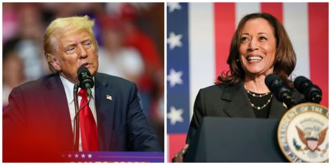 Donald Trump and Kamala Harris