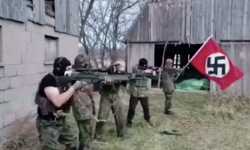 group of men with nazi flag