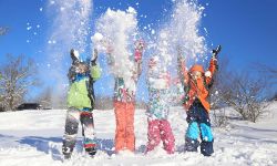 children in snow