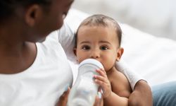 baby with bottle