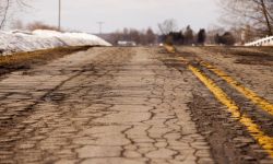 Road with potholes