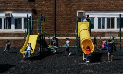 kids playing in a playground