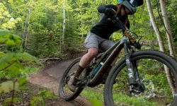 a woman biking