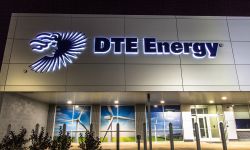 Front entrance of DTE Energy in Michigan.