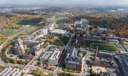 an aerial of the medical campus