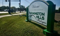 Sign for Farmington Hills, Michigan